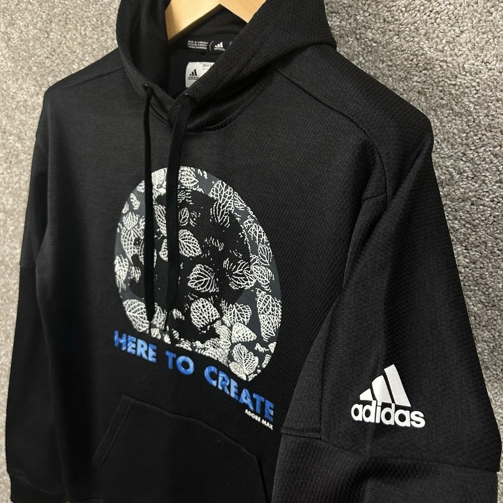 Adidas Mens Small Climawarm Adobe MAX‎ Here To Create Graphic Hoodie Black